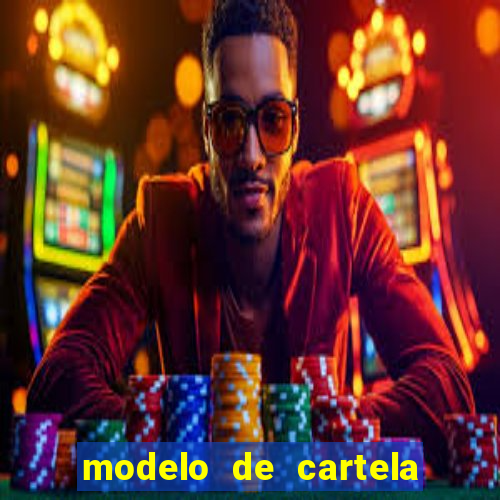 modelo de cartela de bingo em branco