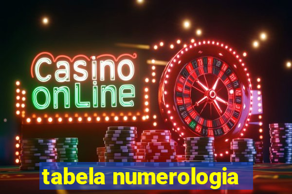 tabela numerologia